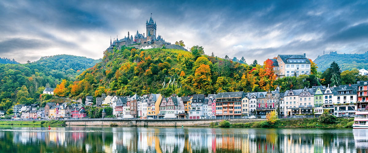 The banks of Cochem at sunset